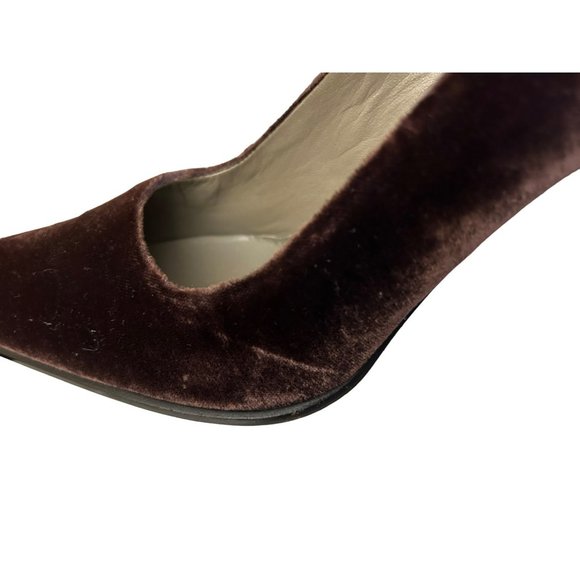 Prada Women's Brown Velvet 4" Heel Pumps Size 37 1/2 Vero Cucio Made in Italy - Picture 9 of 9